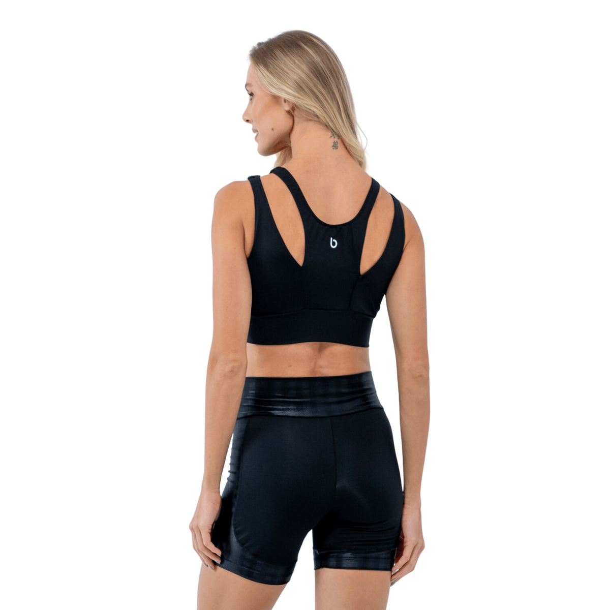 Top Cropped Lux Negro/ Xadrez