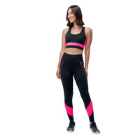 Legging Fitness Fuerza Negro / Rosa Neón